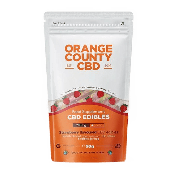 Orange County 200MG CBD Strawberry Edibles - HiddenCBD